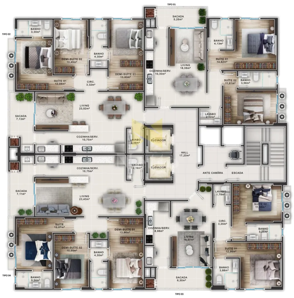 Apto 1502 Garden Square Residence 