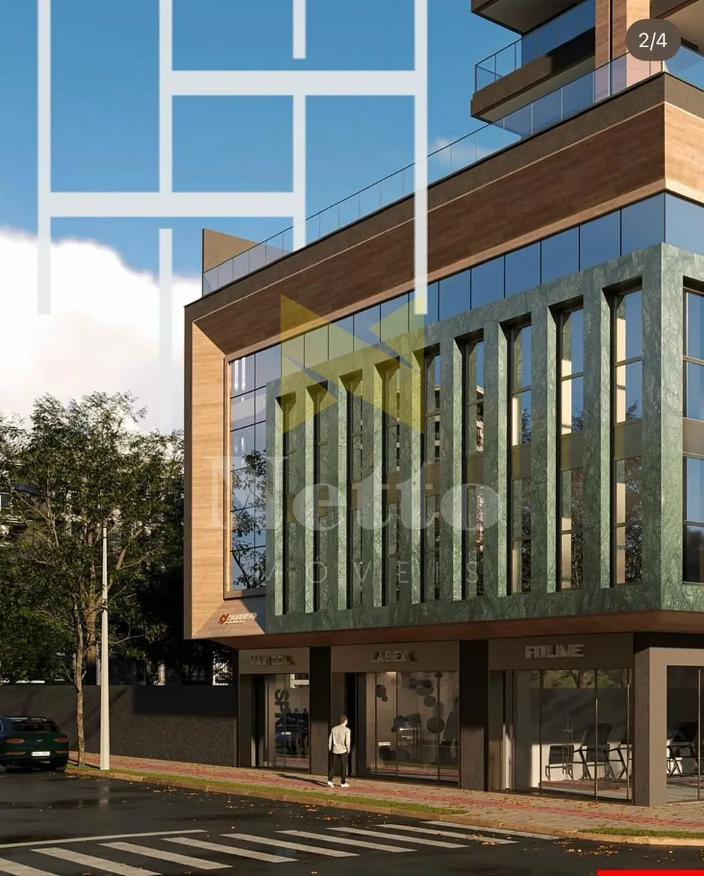 Sala comercial térrea - Frente Segunda Avenida